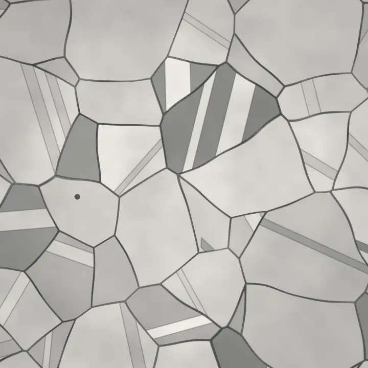 Simulated micrograph: etched, solution-annealed 316L at ×500, grains and annealing twins in focus.